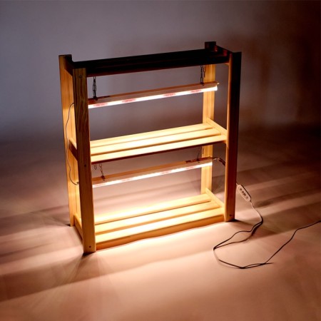 Wooden rack for seedlings with phytoswithers and timer 73x65x24 cm