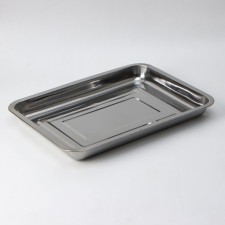 Stainless steel baking sheet 39.5 × 29.5 × 4 cm, chrome color