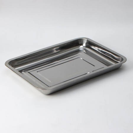 Stainless steel baking sheet 39.5 × 29.5 × 4 cm, chrome color