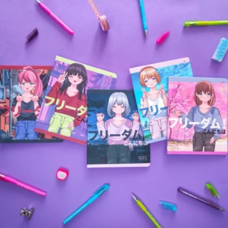 Notebook of 48 sheets in the Anime cage. Freedom, covered Cardboard, matte lamination, mix-9