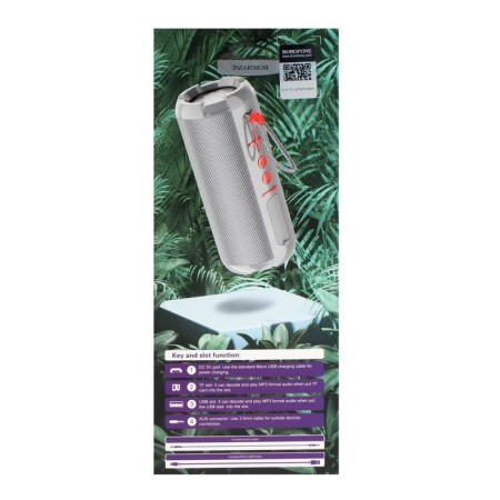 Portable column Borofone BR15, 10 W, BT5.0, AUX, FM, Microsd, USB, 1200 mAh, gray-5