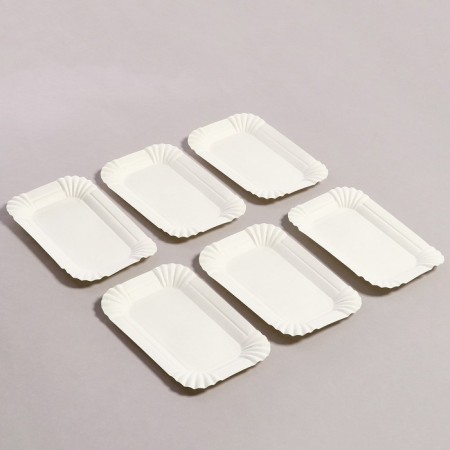 Set of disposable dishes, 6 pcs, blue color-4