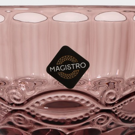 Glass Glass Magistro "La-Channel", 350 ml, 12 × 10.5 cm, pink color-6