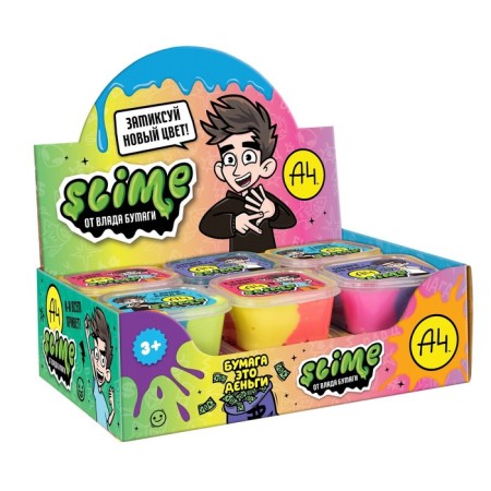 Two-color slime show-box "Vlad A4", Slime: 3 types, set of 12 pcs.-1