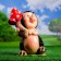 Garden figure "Hedgehog with a fungus" 32x15cm