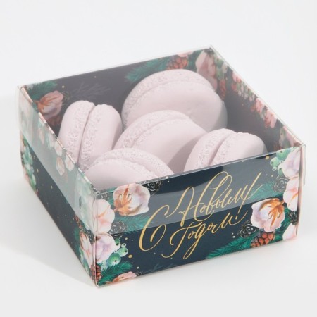 Box for confectionery products with PVC CLOW, 12 x 6 x 11.5 cm, New Year-1