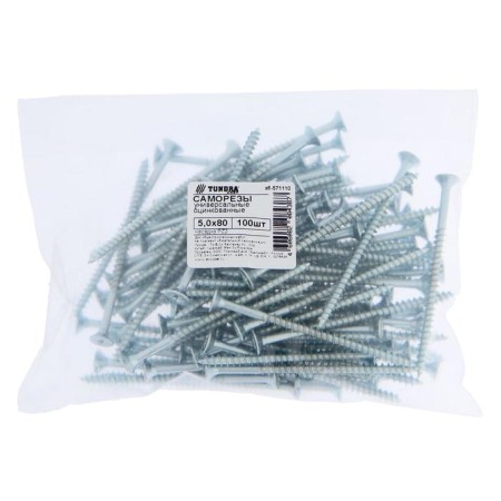 Self -tapping screws universal tundra Krep 5.0x80 mm, zinc, 100 pcs.-1