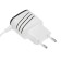 Network charger Luazon LCC-24, 2 USB, MicroUSB, 1 A, 1 m, black and white