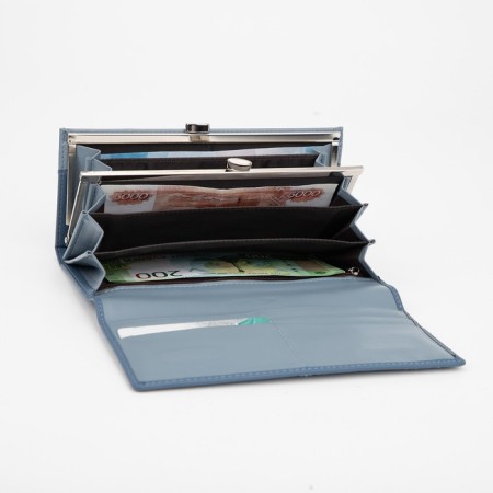 Women's wallet on magnets, blue color-3
