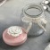 Glass Bank for bulk products "Rose", 600 ml, 11 × 14 cm, pink lid color