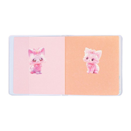 Notebook Gift Book 96l, Line, Color Block, PVC Cat cover 3D (9.5x10.5cm)-6