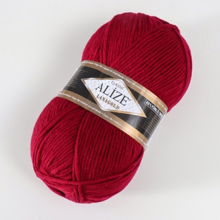 Yarn "Lanagold" 51% acrylic, 49% wool 240m/100g (390 cherries)-1