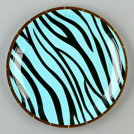 Paper “strips” plates, 6 pcs, blue color