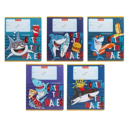 Notebook of 12 sheets in the Shark-Surfer cage, covered cardboard, offset block, mix