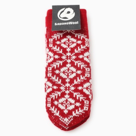 Double female mittens, red color, river 18-3
