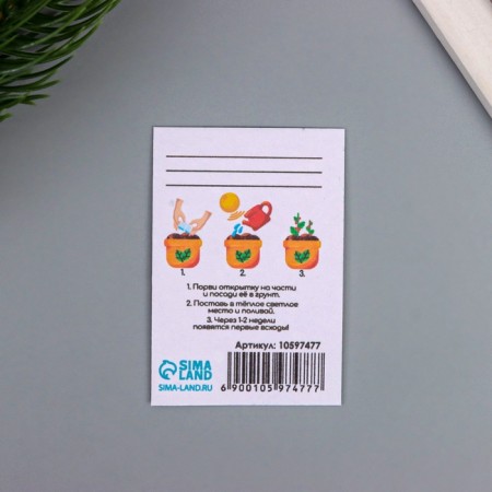 Postcard with seeds "grow itself" "miracles" 5*7cm-2