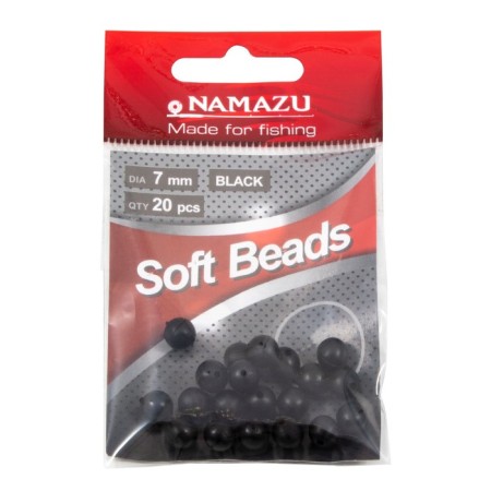 Feeder bead Namazu Soft Beads, PVC, D = 7 mm, round, black 20 pcs.-1