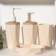 A set of bathroom accessories, 4 items (350 ml dispenser, soap dish, stand, glass), Mix color