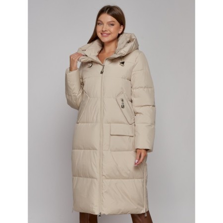 Coat insulated winter female, size 42, beige color-8