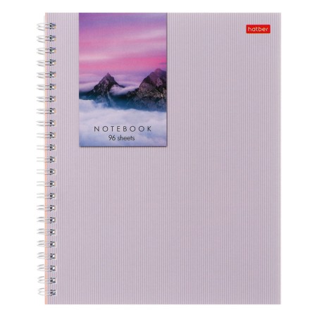 A notebook of 96 sheets in a cage on the crest "Touching nature", cover coated cardboard, matte lamination, block 65 g/m2, mix-5