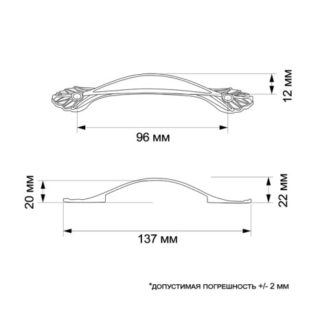 PC176 handle, m/o 96 mm, bronze color-3