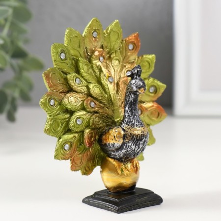 Souvenir Polystone "Peacock on the Ball" set of 7 pcs h = 10; 9.3; 8.3; 7.5; 6.5; 5.5; 5 cm-4