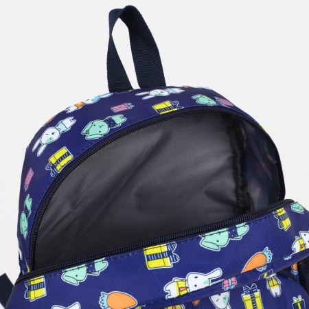 Baby backpack on lightning, external pocket, blue color-7
