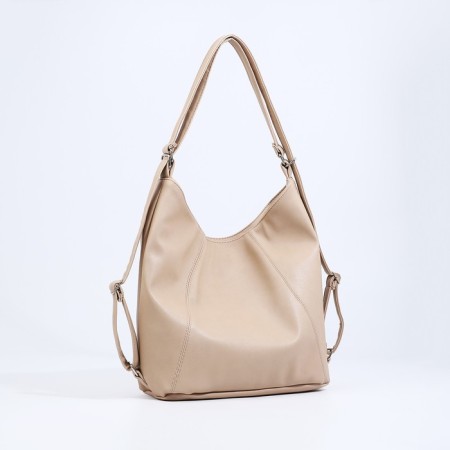 Bag Women's bag with zipper, beige color-2