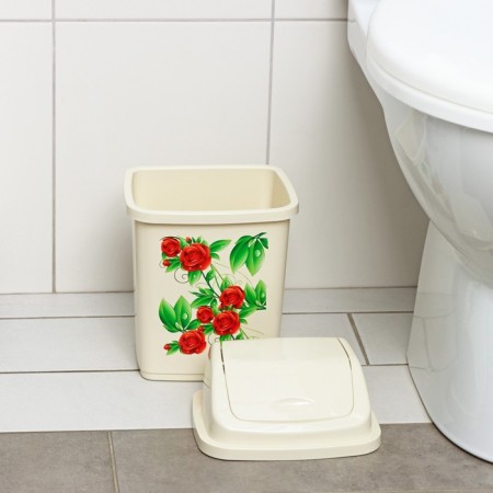 Garbage container with "Comfort" decor, 5 l, 18.8 × 15 × 20.5cm, color mix-2