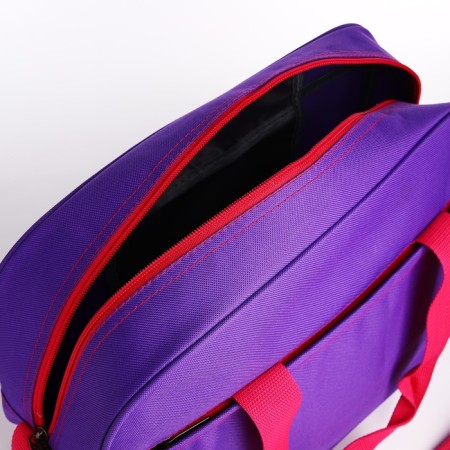 Sports bag with lightning, external pocket, long belt, purple/pink color-2