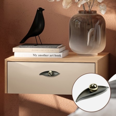 Handle button Cappio RK134 furniture, graphite-golden color