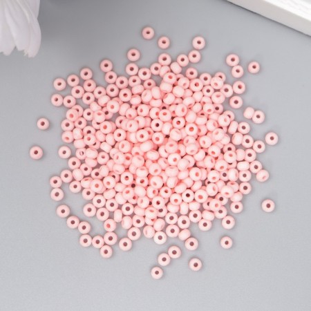 Glass 8/0 "Marshmallow. Matte. Light-cherry" 10 g-1