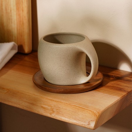 Ceramic circle SL Home "Stone Forest", 220 ml, on a wooden stand, D = 12 cm