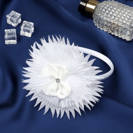 Hair cap "Baby" Flower sharp petals, 0.9 cm, white
