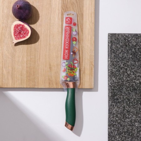 Knife Kitchen shade "Esiralda", universal, blade 12.5 cm, green color-3