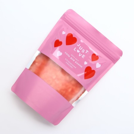 Bath salt, 330 g, aroma of strawberry love, pure happiness-4