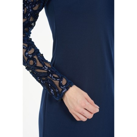 Female dress, size 44, blue color-3