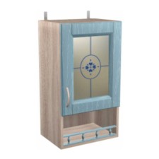 A cabinet-wardrobe with a cantorous shelf 400x300x720 Dub milk/blue
