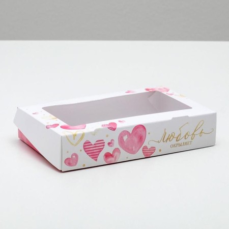 Confectionery packaging, a box with lamination "for loved ones", 20 x 12 x 4 cm