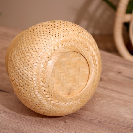 Vaska wicker with a lid, from bamboo 20x20x20 cm-4