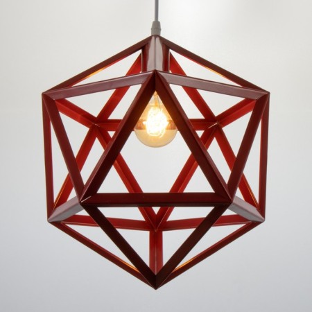 Lamp Bayerlux "Geometry" E27 1x40W red 35x35x35-135 cm-2