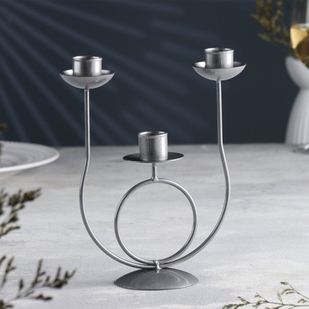 Climber "Trio" Metal for 3 candles, 17x18 cm, silver-1