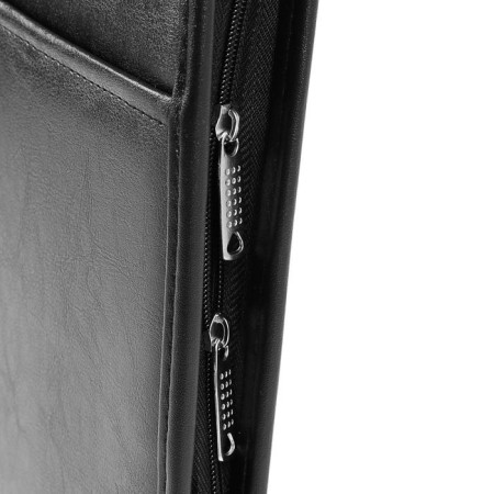 Business folder, artificial leather, 360 x 260 x 30 mm, 3 hotels with a zipper pocket, 6d81 "lux", black-4