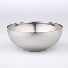 A stainless steel bowl with double walls 