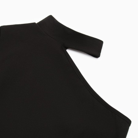 Women's longing on one shoulder Minaku: Basic Line Black Color, size 40-7