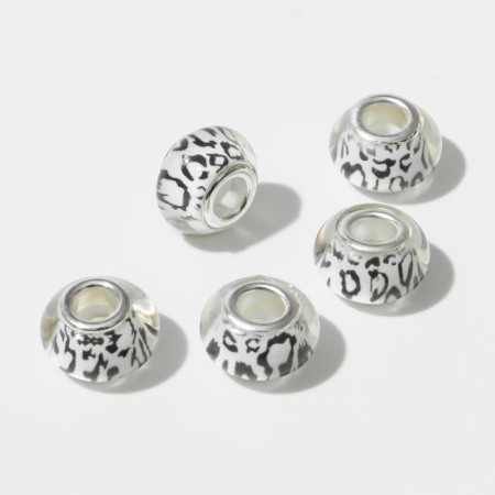 Bead "Print" Dalmatian, black and white color-1