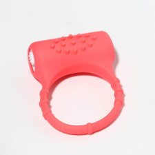 The erection ring of the oka-hoods, with vibration and clitoral stimulation, silicone, d = 3.2 cm, red 761