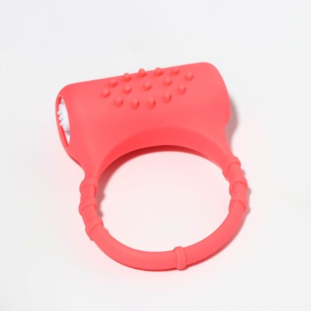 The erection ring of the oka-hoods, with vibration and clitoral stimulation, silicone, d = 3.2 cm, red 761