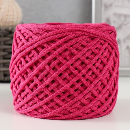 Cotton cord 3 mm 220m/240 ± 5 g gradient "Summer" (fuchsia/white)-1