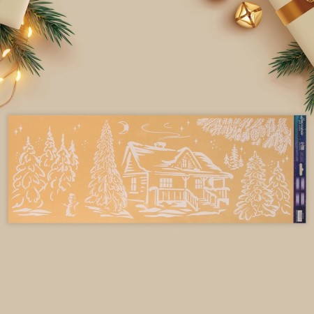 Vinyl stickers on the windows "Forest Tale", reusable, 70 x 25 cm, New Year-1